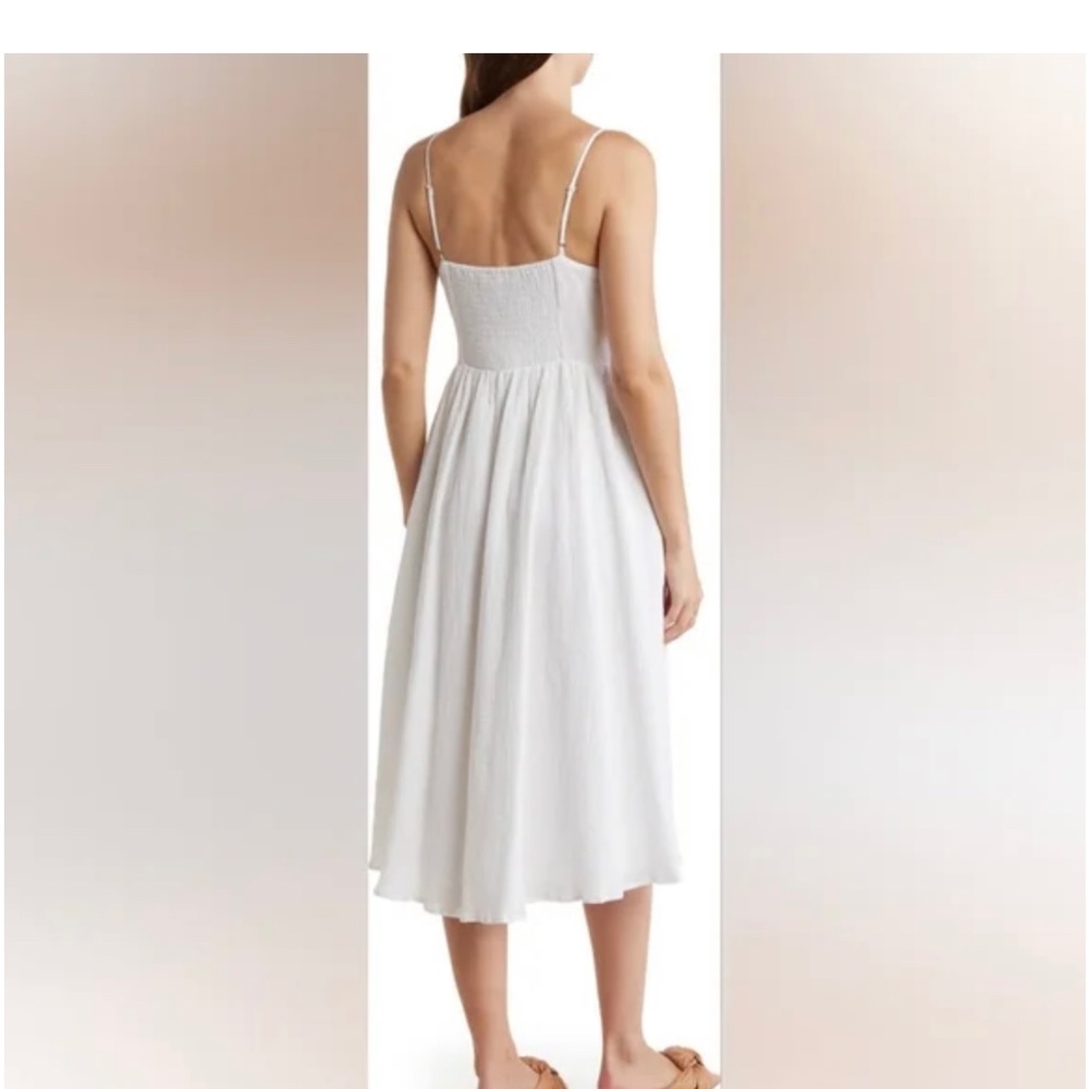 Astr The Label Ferreira Button Linen Midi Dress - image 2